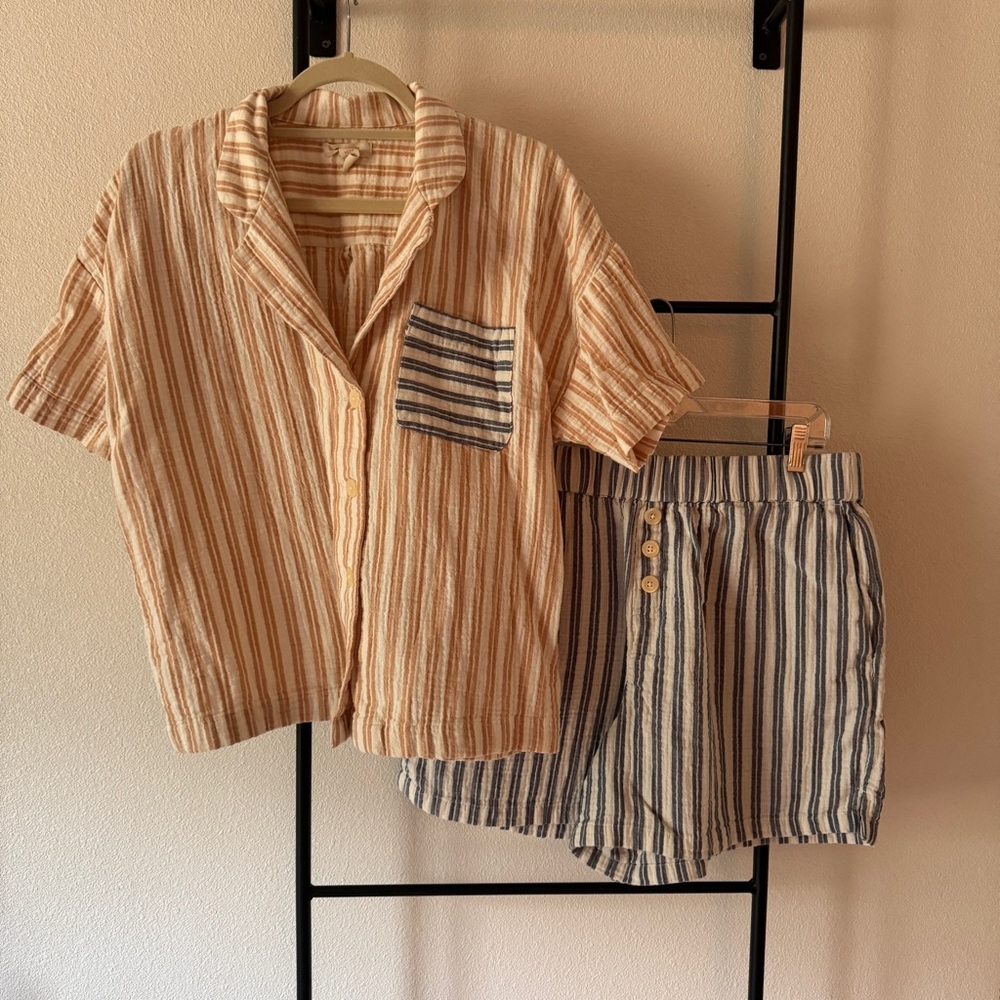Lightestspun Oversized Short Pajama Set in Stripe Play